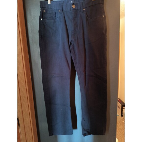 Hart Schaffner Marx Pants Men's 34X30 Navy Cotton Blend - Picture 1 of 4